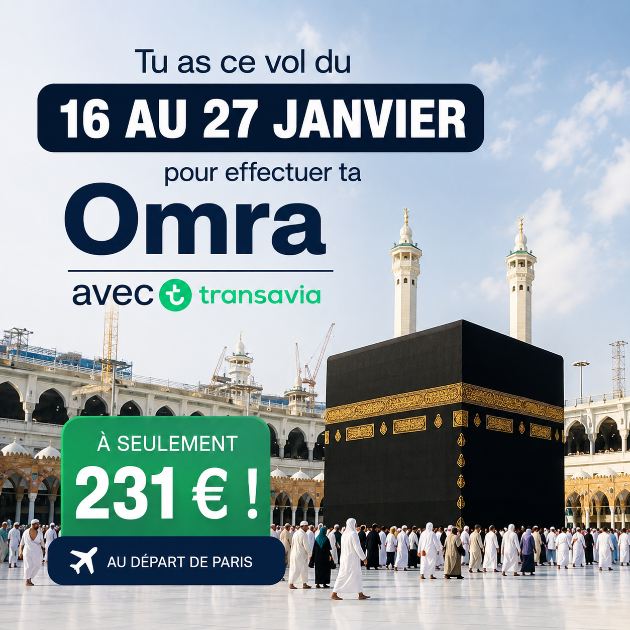 Vol Paris / Medine et Retour Djeddah/ Paris