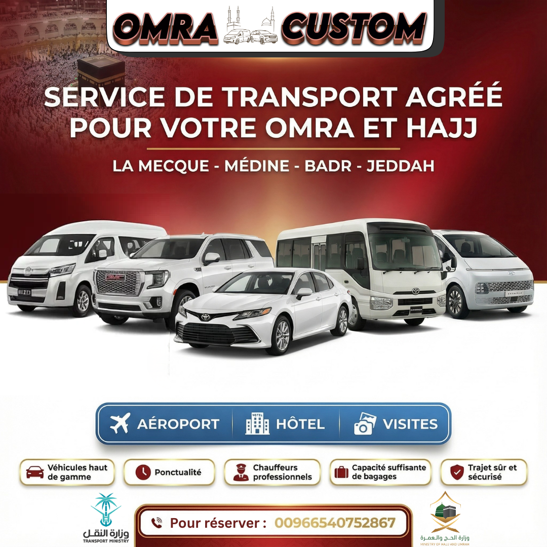 Transport KSA (aéroport jeddah/La Mecque/Médine)
