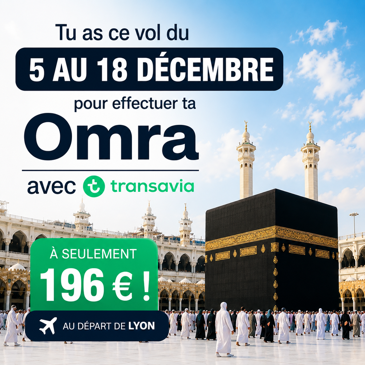Vol Lyon / Djeddah et Retour Djeddah/ Lyon